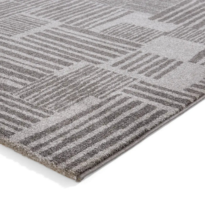 Catherine Lansfield Blocks Modern Abstract Dark Grey  Rug
