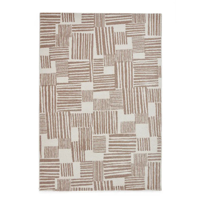 Catherine Lansfield Blocks Modern Abstract Rug Beige Rug — RugsDirect ...