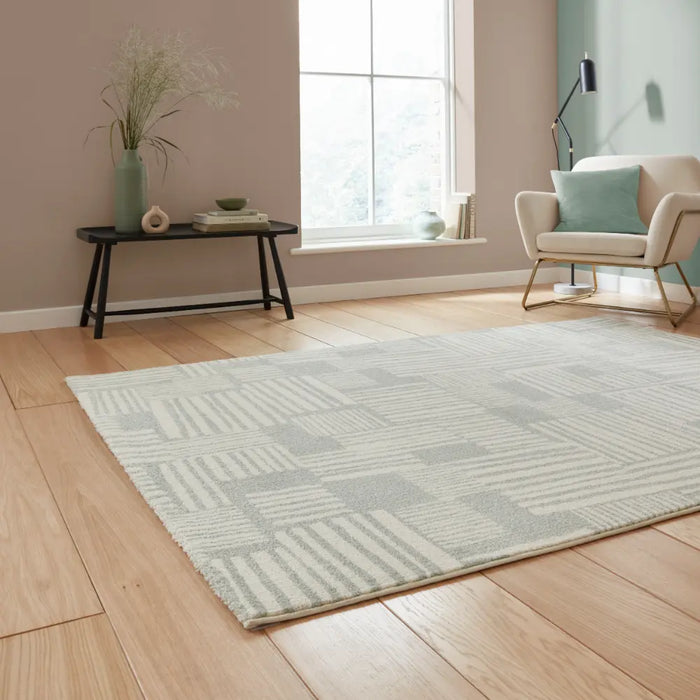 Catherine Lansfield Blocks Modern Abstract Rug Green Rug — RugsDirect ...