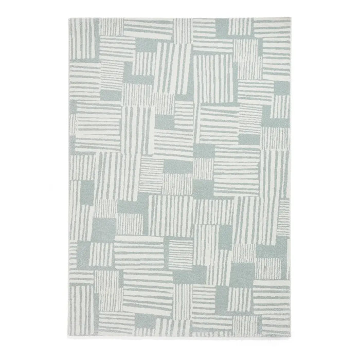 Catherine Lansfield Blocks Modern Abstract Sage Green Rug