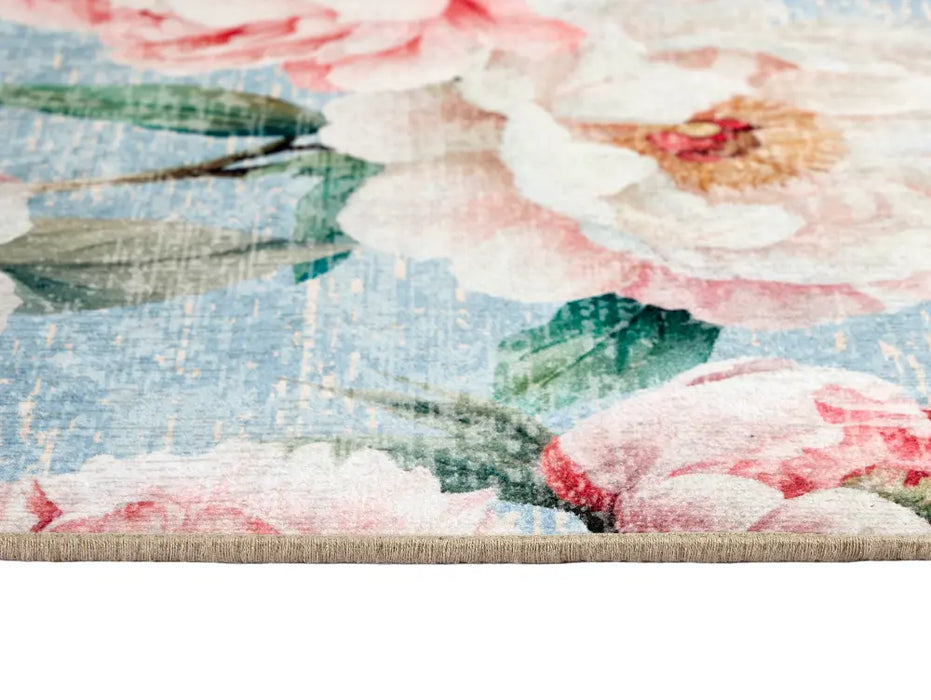Blooming Peonies Blue Washable