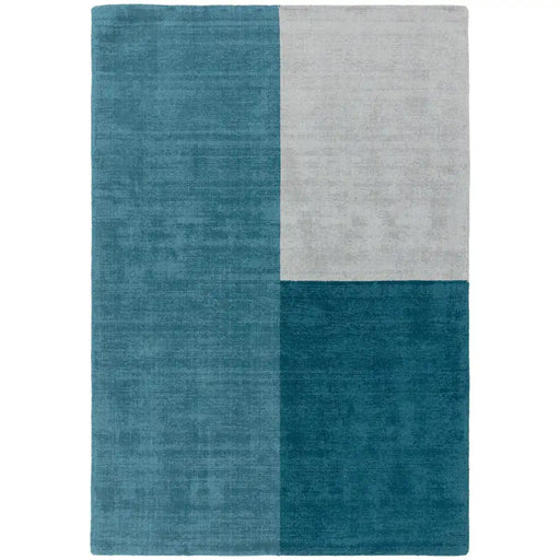 Asiatic blox teal Blue  Wool Rug.