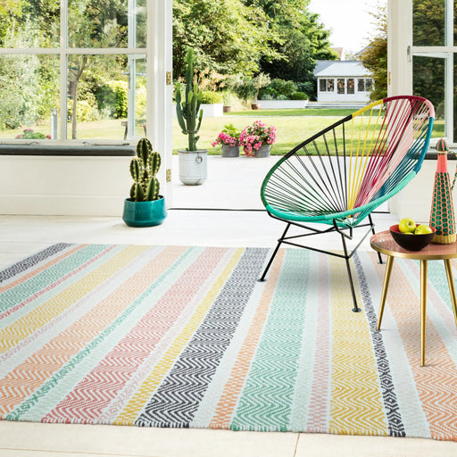 Asiatic boardwalk pastel multi Multicoloured Living Room Striped Rug.