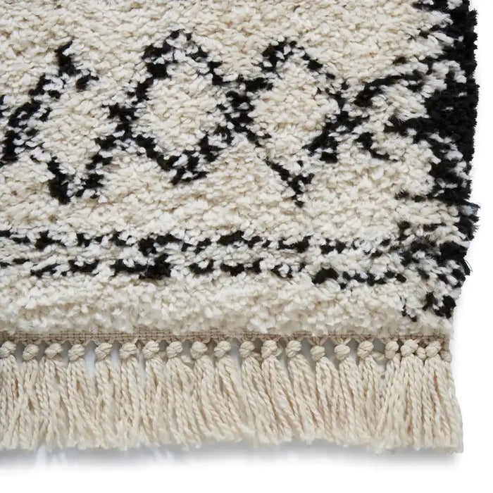 Think Rugs boho 5402 black grey white Grey, Black, Ivory Living Room Geometric Rug.