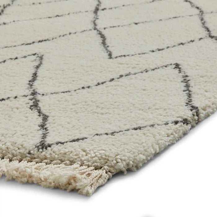 Think Rugs boho 8280 cream grey Grey, Ivory, Cream Living Room Geometric Rug.