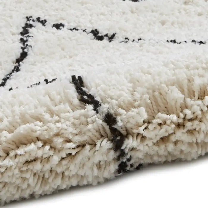 Think Rugs boho 8280 white black Black, Ivory, Cream Living Room Geometric Rug.