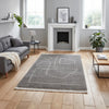 Think Rugs boho a474 grey cream Grey, Cream Living Room Geometric Rug.