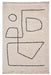 Think Rugs boho a474 white black Black, Ivory, Cream Living Room Geometric Rug.