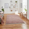 Think Rugs boho a475 rose Pink Living Room Geometric Rug.