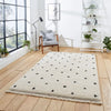 Think Rugs boho a475 white black Black, Ivory Living Room Geometric Rug.