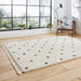 Think Rugs boho a475 white black Black, Ivory Living Room Geometric Rug.