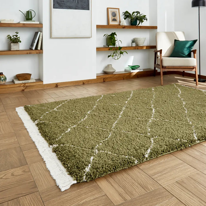 Boho 5413 Green Berber Rug