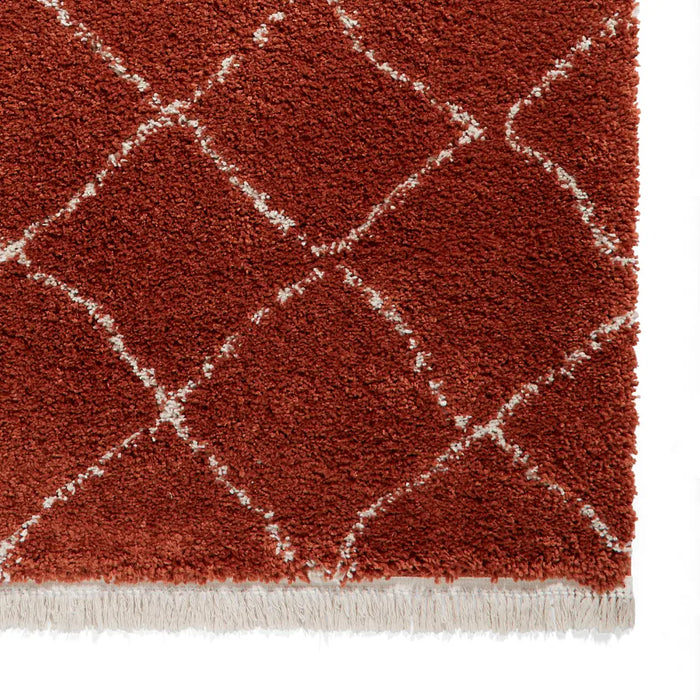 Rust Boho Area Rug Boho 5413 Rust Berber Rug Orange Rug — RugsDirect Online