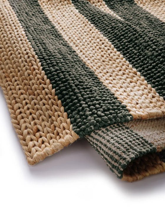 Bondi Jute Natural/Bottle Green