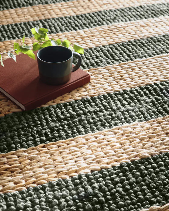 Bondi Jute Natural/Bottle Green