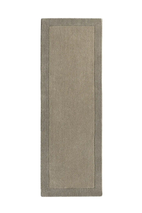 Origins borders taupe Beige Living Room Wool Rug.