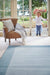 Origins borders duck egg Blue Living Room Wool Rug.