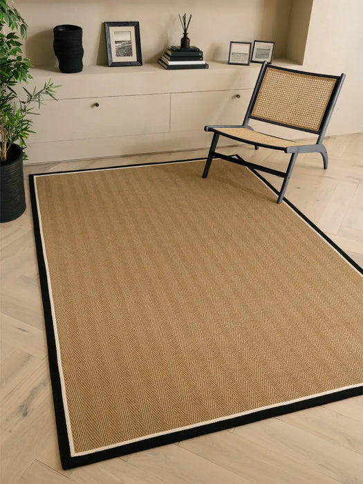 Bordo Herringbone Charcoal Cream