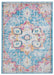 Think Rugs boston g0532 blue fuchsia Blue, Pink Living Room Moroccan Rug.