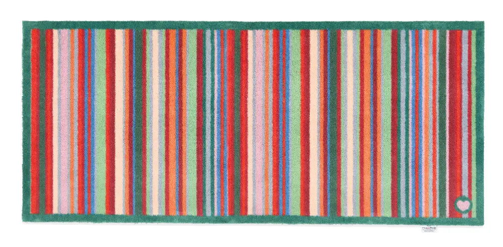Hug Rug Washable Bright Green stripe Multi