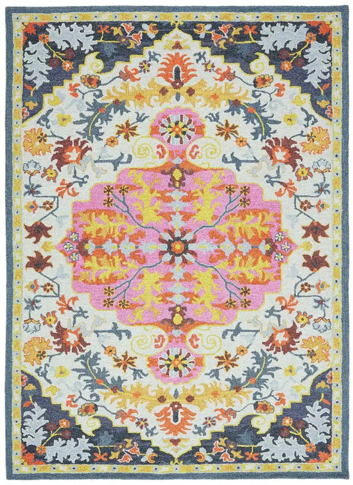 Asiatic bronte mulit Multicoloured Living Room Wool Rug.
