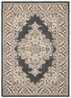 Asiatic bronte shadow charcoal beige Grey, Beige Living Room Wool Rug.