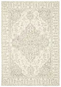 Asiatic bronte smoke cream Grey, Ivory Living Room Wool Rug.