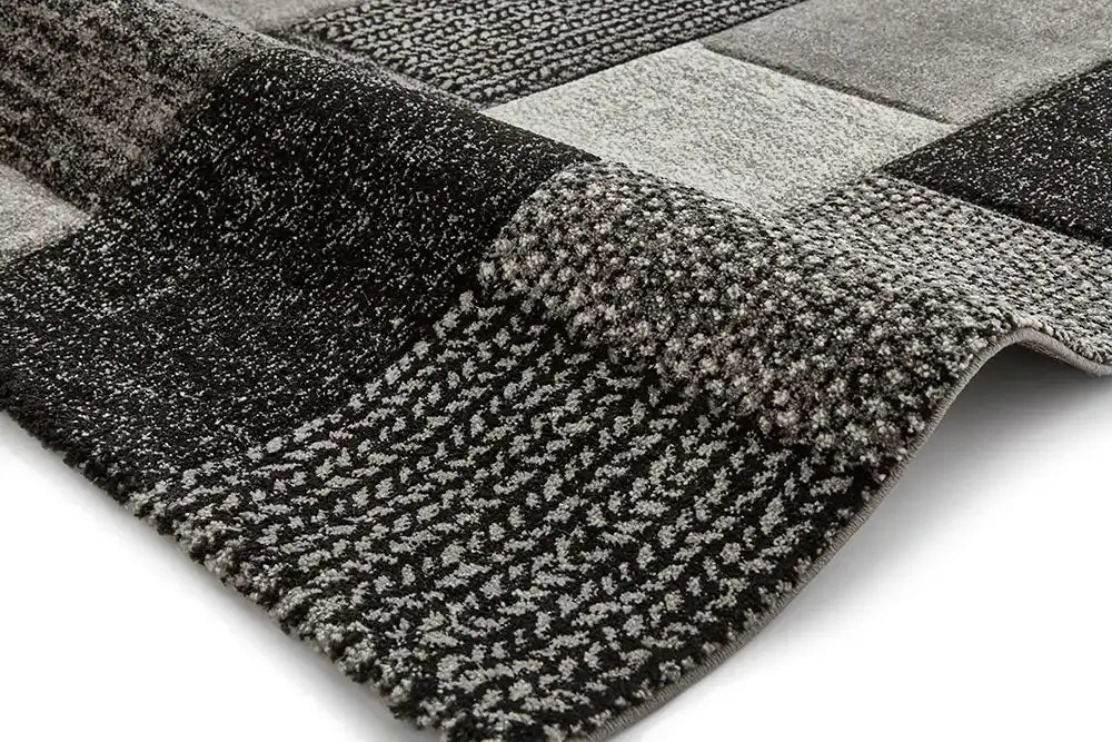 Think Rugs brooklyn 21830 grey black Grey, Black Living Room  Rug.