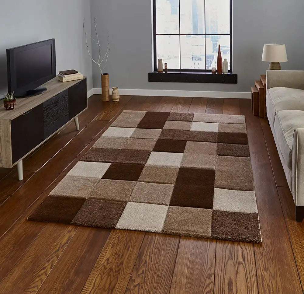 Brown Geometric Rugs
