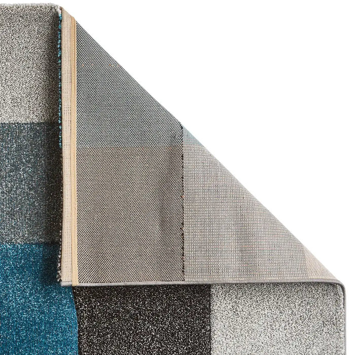 Think Rugs brooklyn 646 blue grey Blue, Grey Living Room  Rug.