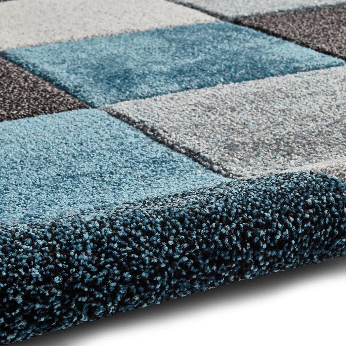 Think Rugs brooklyn 646 blue grey Blue, Grey Living Room  Rug.