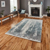 Think Rugs brooklyn 8595 ivory blue Blue, Ivory Living Room  Rug.