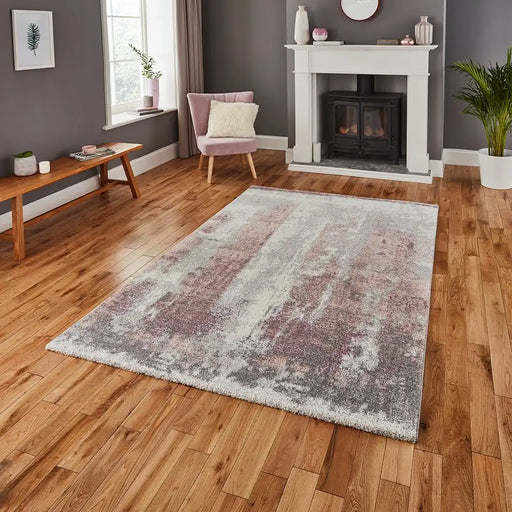 Think Rugs brooklyn 8595 ivory rose Ivory, Pink Living Room  Rug.