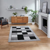 Think Rugs brooklyn brk04 grey Grey, Black Living Room  Rug.