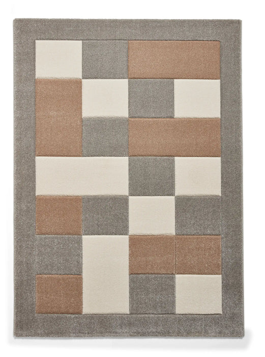 Think Rugs brooklyn brk04 grey beige Grey, Beige Living Room  Rug.