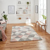 Think Rugs brooklyn brk15 grey rose Grey, Pink Living Room  Rug.