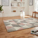 Think Rugs brooklyn brk15 grey rose Grey, Pink Living Room  Rug.