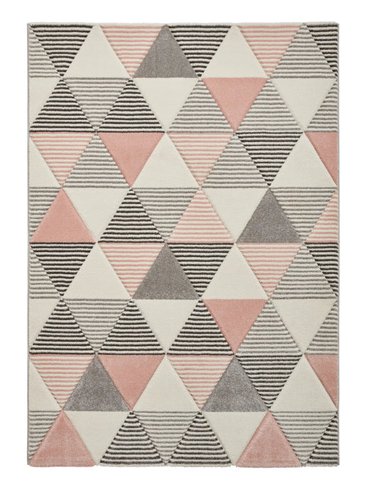 Think Rugs brooklyn brk15 grey rose Grey, Pink Living Room  Rug.