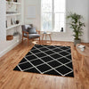 Think Rugs brooklyn brk35 black white Black, Ivory, Cream Living Room  Rug.