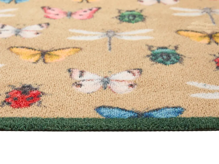 Hug Rug Washable Bugs & Butterflies Beige Multi
