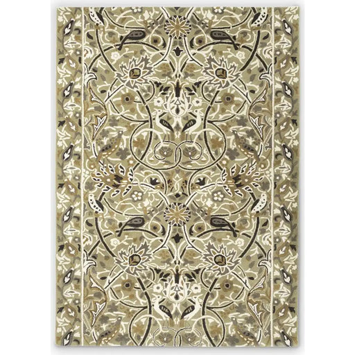 Morris & Co morris and co bullerswood stone mustard 127301 Yellow, Multicoloured Living Room Wool Rug.