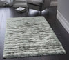 Origins carved glamour silver Grey Living Room Shaggy Rug.