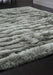 Origins carved glamour silver Grey Living Room Shaggy Rug.
