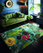 Clarke & Clarke passiflora kingfisher Blue, Multicoloured Living Room Floral Rug.