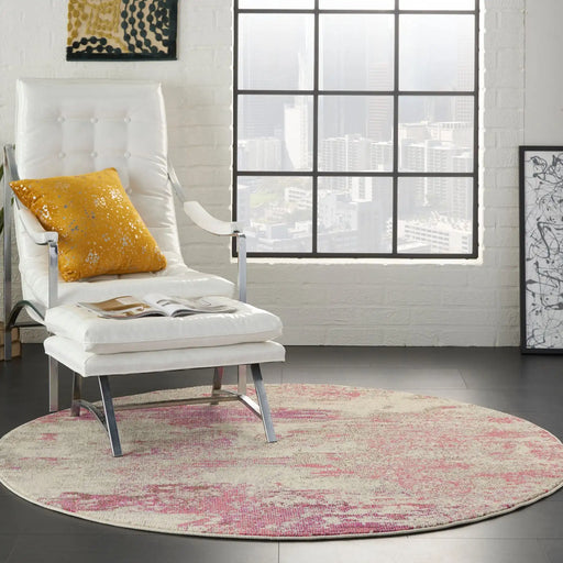 Nourison celestial ces02 ivory pink Ivory, Pink Living Room  Rug.