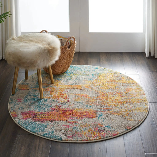 Nourison celestial ces02 sea life Multicoloured Living Room  Rug.