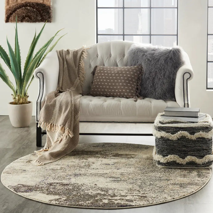 Celestial CES02 Ivory Grey Rug
