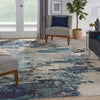 Celestial CES02 Ivory Teal Blue Rug