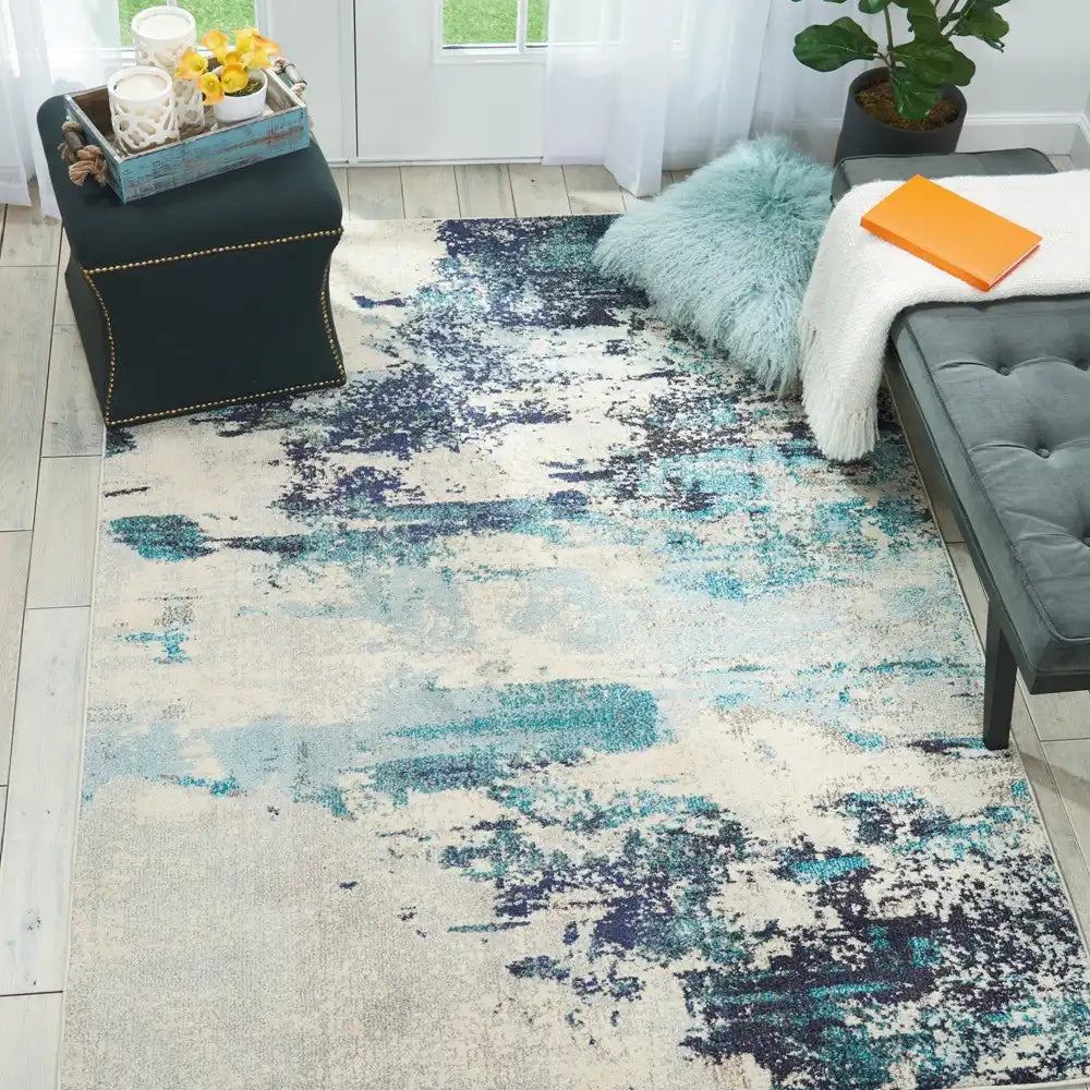 Celestial CES02 Ivory Teal Blue Rugs - Buy CES02 Ivory Teal Blue Rugs ...