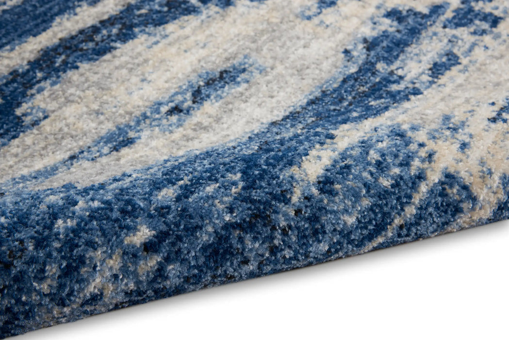 Calvin Klein ck001 river flow rfv01 blue grey Blue, Grey Living Room Floral Rug.